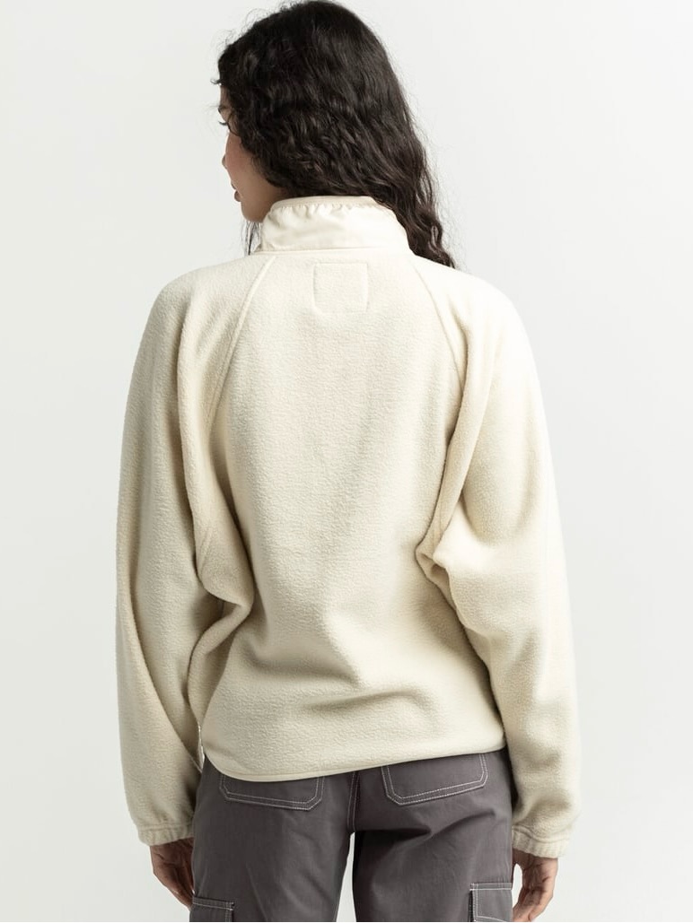 Thread & Supply Womens Solid Polar Fleece Jacket, Cream, Size Medium — image 3 of 8